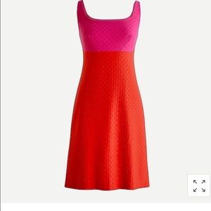 J. Crew Pink and Red Midi Dress